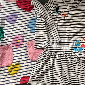 Striped Kids Shirt with Colorful Heart and Flower Design
